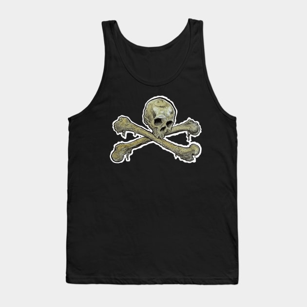 Zombie Skull 'n' Crossbones Tank Top by rsacchetto